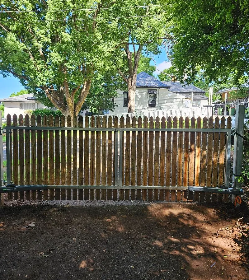 after N/A Timber + Galvanised Frame Swing Gate – Double Swinging Gate, Newtown