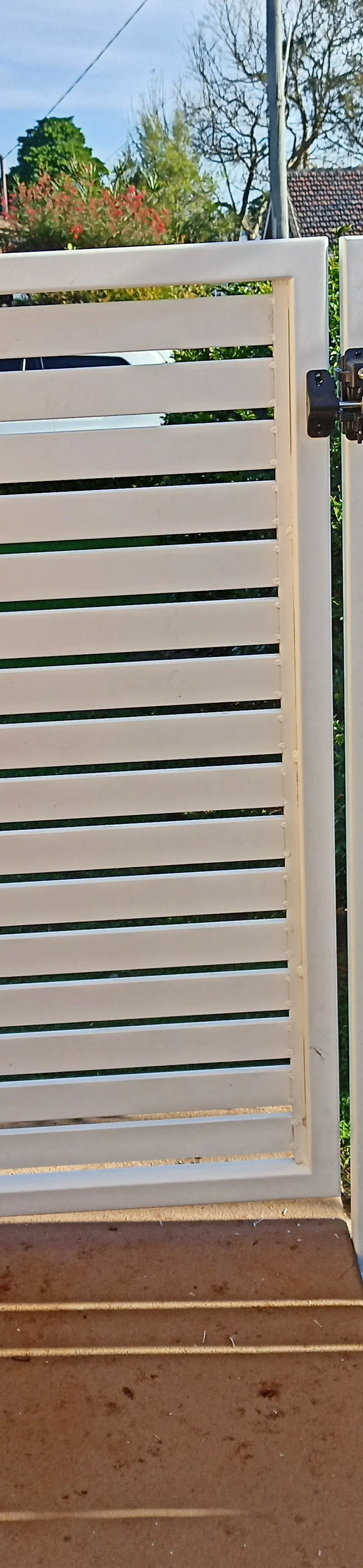 after White Powder-coated Aluminium Swing Gate – 2x PA Gates, Rangeville