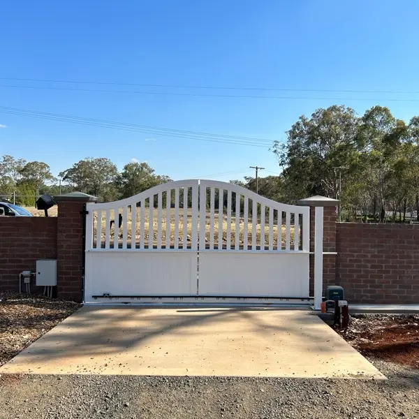 after Pro Texture White Powder-coated Aluminium Sliding Gate – Sliding Gate, Geham