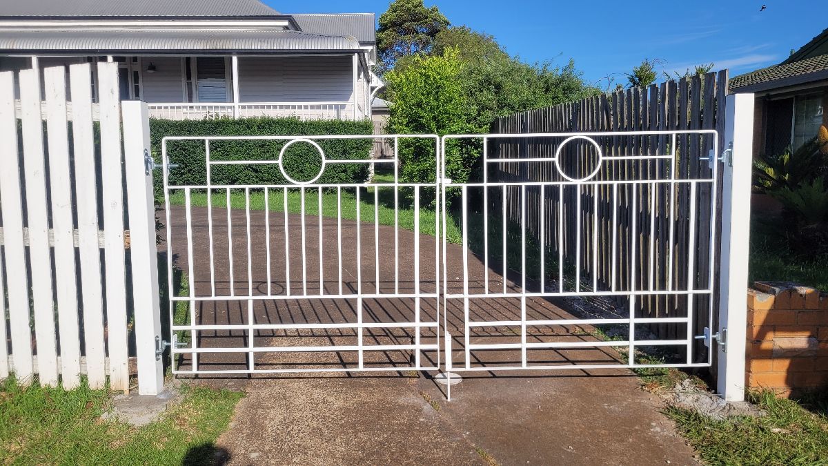 after Pro Texture White Wrought Iron Swing Gate – Gate Repairs/New Gate, North Toowoomba