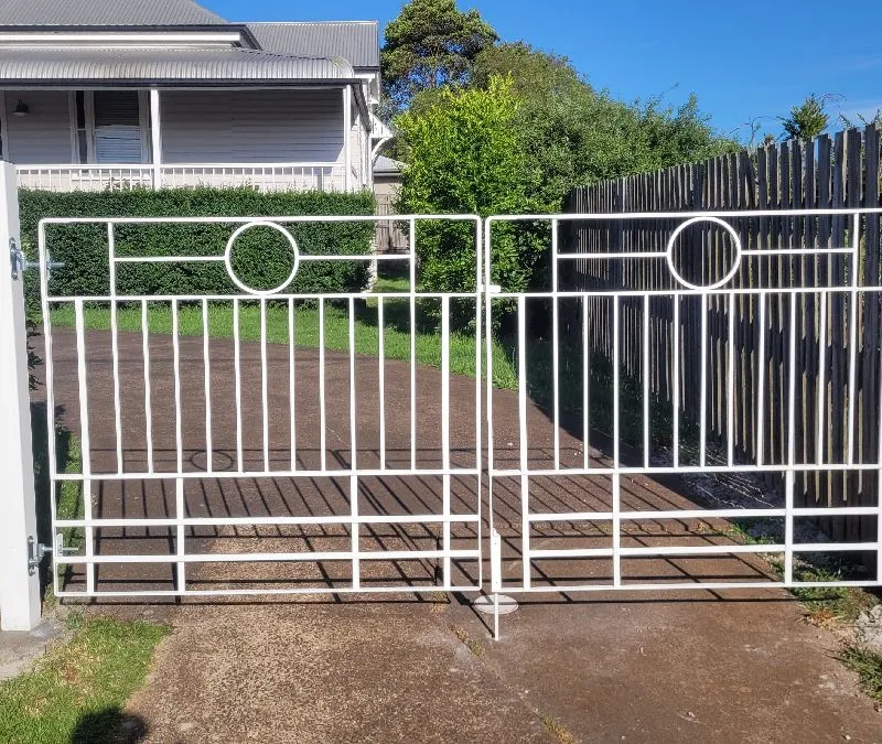 after Pro Texture White Wrought Iron Swing Gate – Gate Repairs/New Gate, North Toowoomba