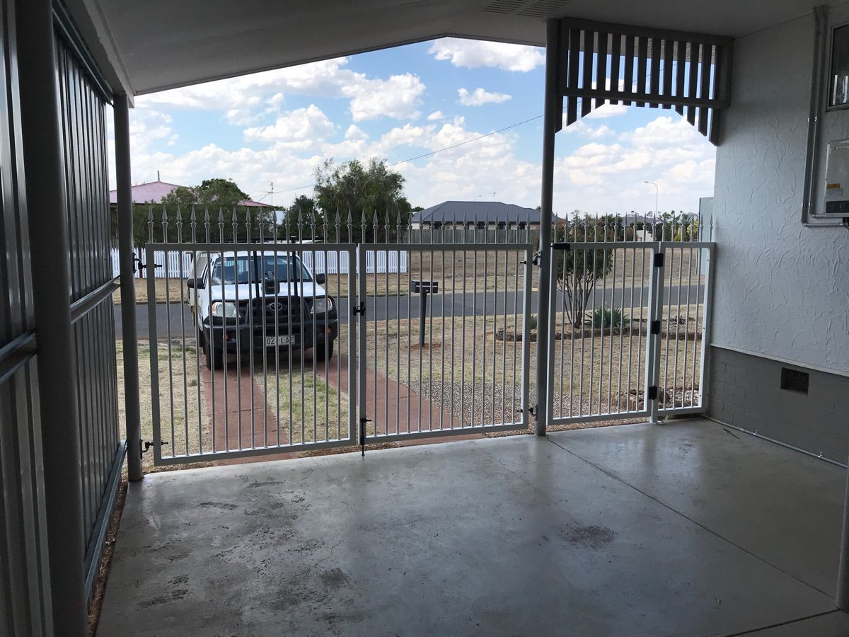 after White Powder-coated Aluminium Swing Gate – 2 x swing Gate + PA Gate, Oakey