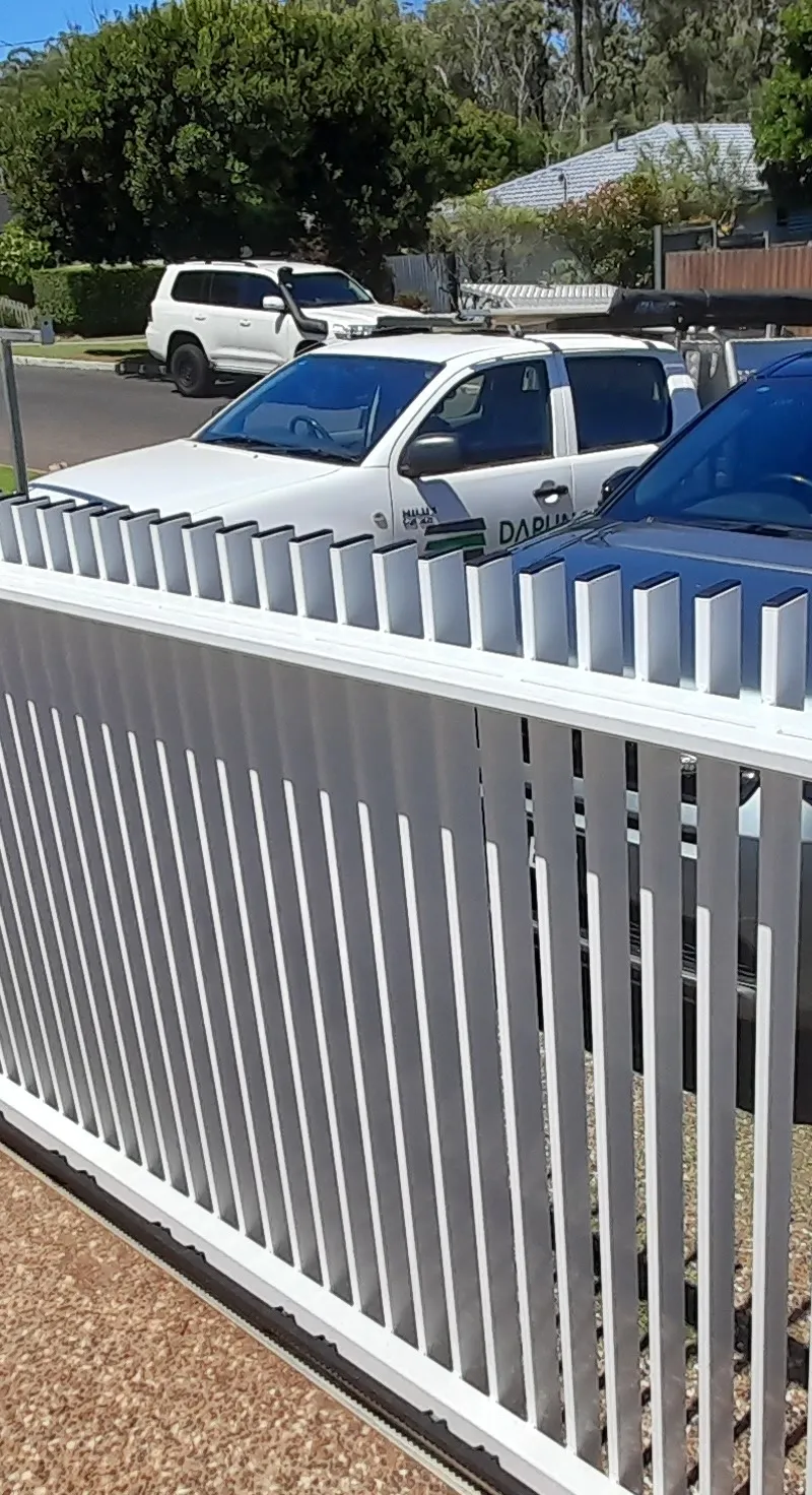 after White Powder-coated Aluminium Sliding Gate – INSTALL: Aluminium Sliding Gate, Rangeville