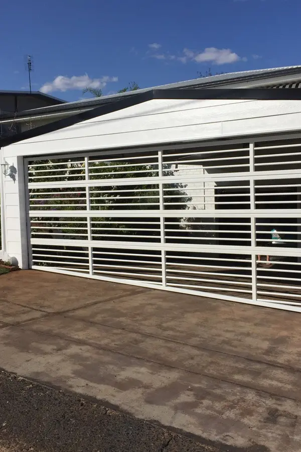 after White Powder-coated Aluminium Custom Door – Bar Grille, Mount Lofty