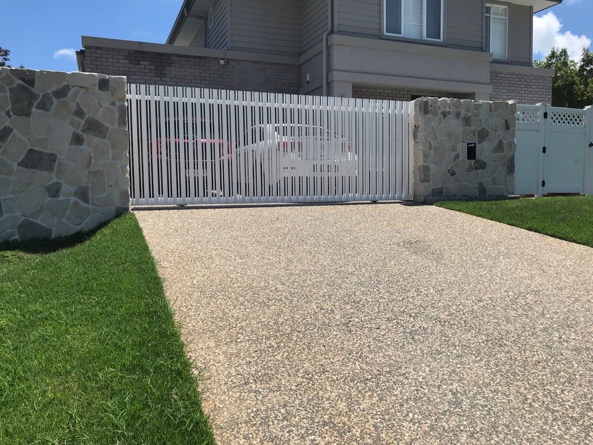 after White Powder-coated Aluminium Sliding Gate – Gate Fab, East Toowoomba