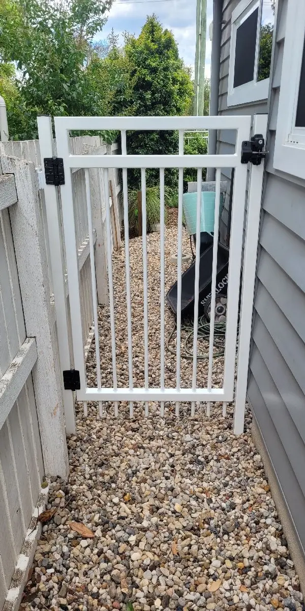 after White Powder-coated Aluminium Swing Gate – Side Gate, Mount Lofty