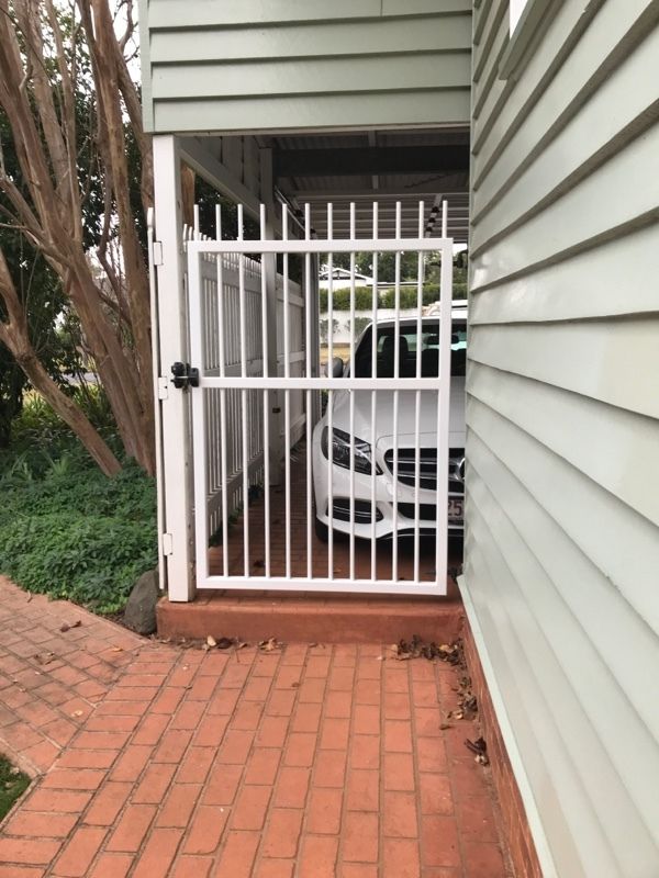 after Pro Texture White Powder-coated Aluminium Swing Gate – Gate (Bring different latches), East Toowoomba