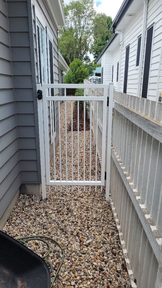 after White Powder-coated Aluminium Swing Gate – Side Gate, Mount Lofty