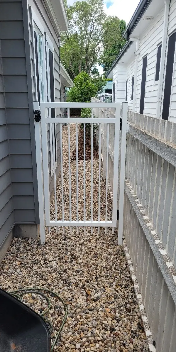 after White Powder-coated Aluminium Swing Gate – Side Gate, Mount Lofty