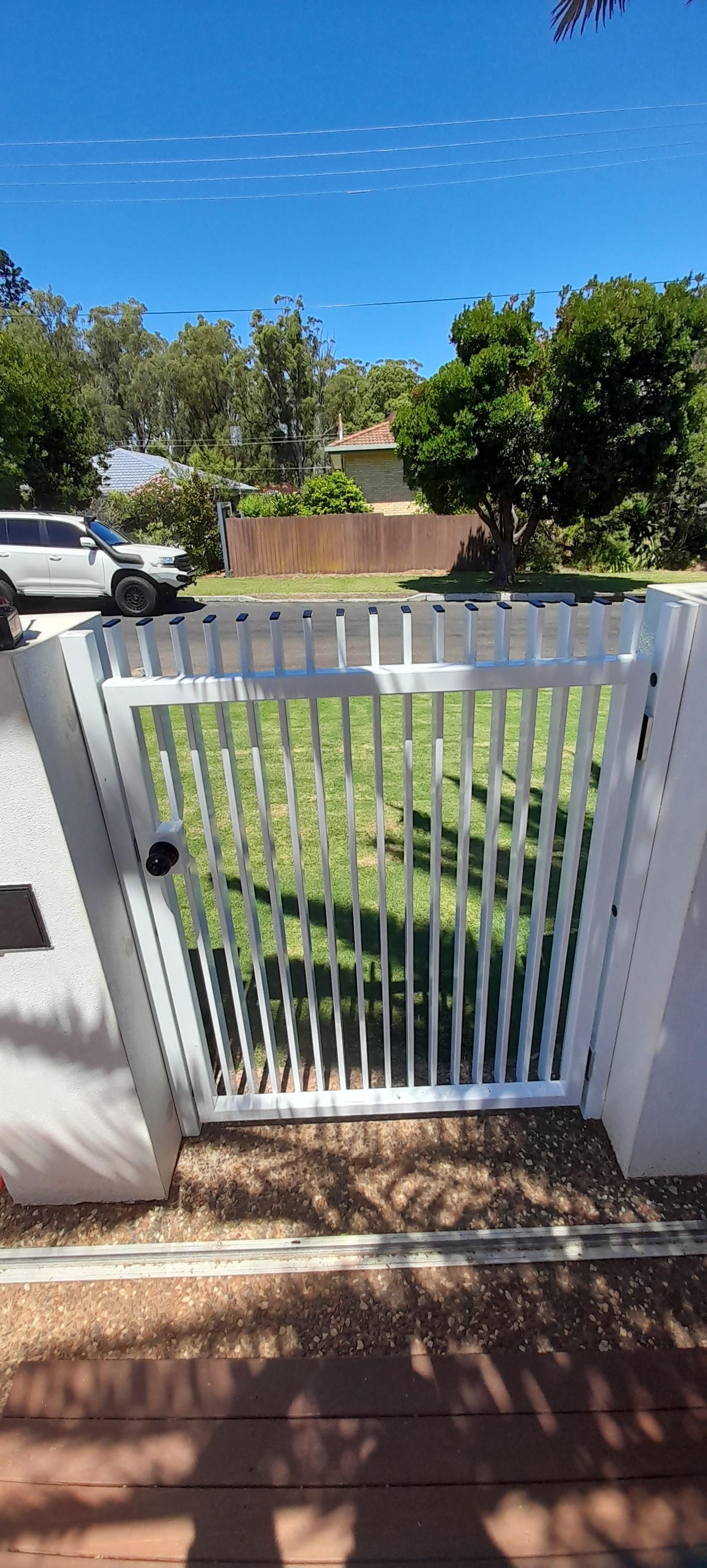after White Powder-coated Aluminium Sliding Gate – INSTALL: Aluminium Sliding Gate, Rangeville