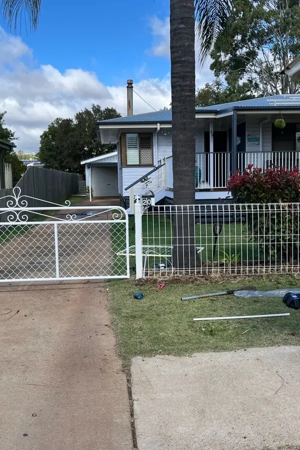 after White Powder-coated Steel Swing Gate – Slide Gate + Motor, Oakey
