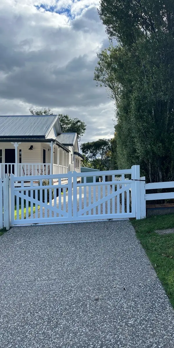 after White Powder-coated Aluminium Sliding Gate – Slide Gate + PA, Mount Lofty