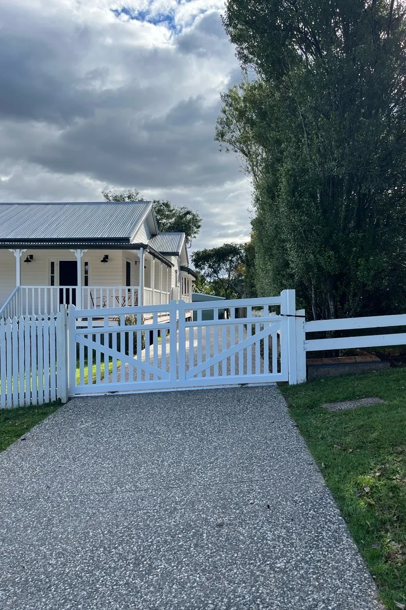 after White Powder-coated Aluminium Sliding Gate – Slide Gate + PA, Mount Lofty