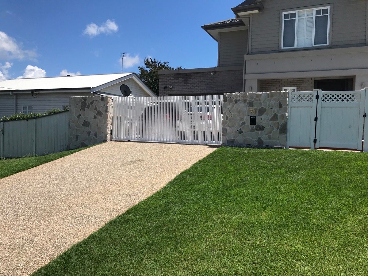 after White Powder-coated Aluminium Sliding Gate – Gate Fab, East Toowoomba