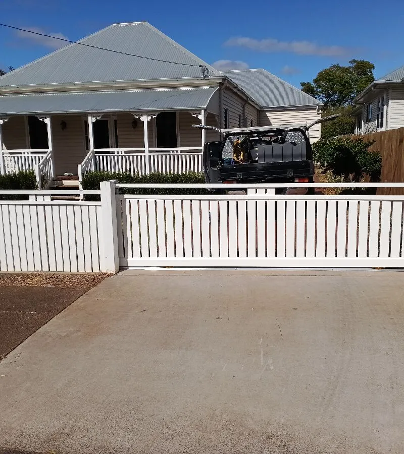 after White Powder-coated Aluminium Sliding Gate – Slide Gate & Motor, Newtown