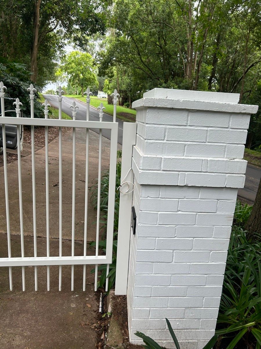 after Surfmist Powder-coated Steel Swing Gate – Gate Fabrication, Middle Ridge