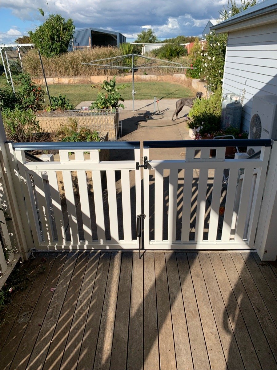 after White Powder-coated Steel Swing Gate – 3 x Manual Swing Gates, Cambooya