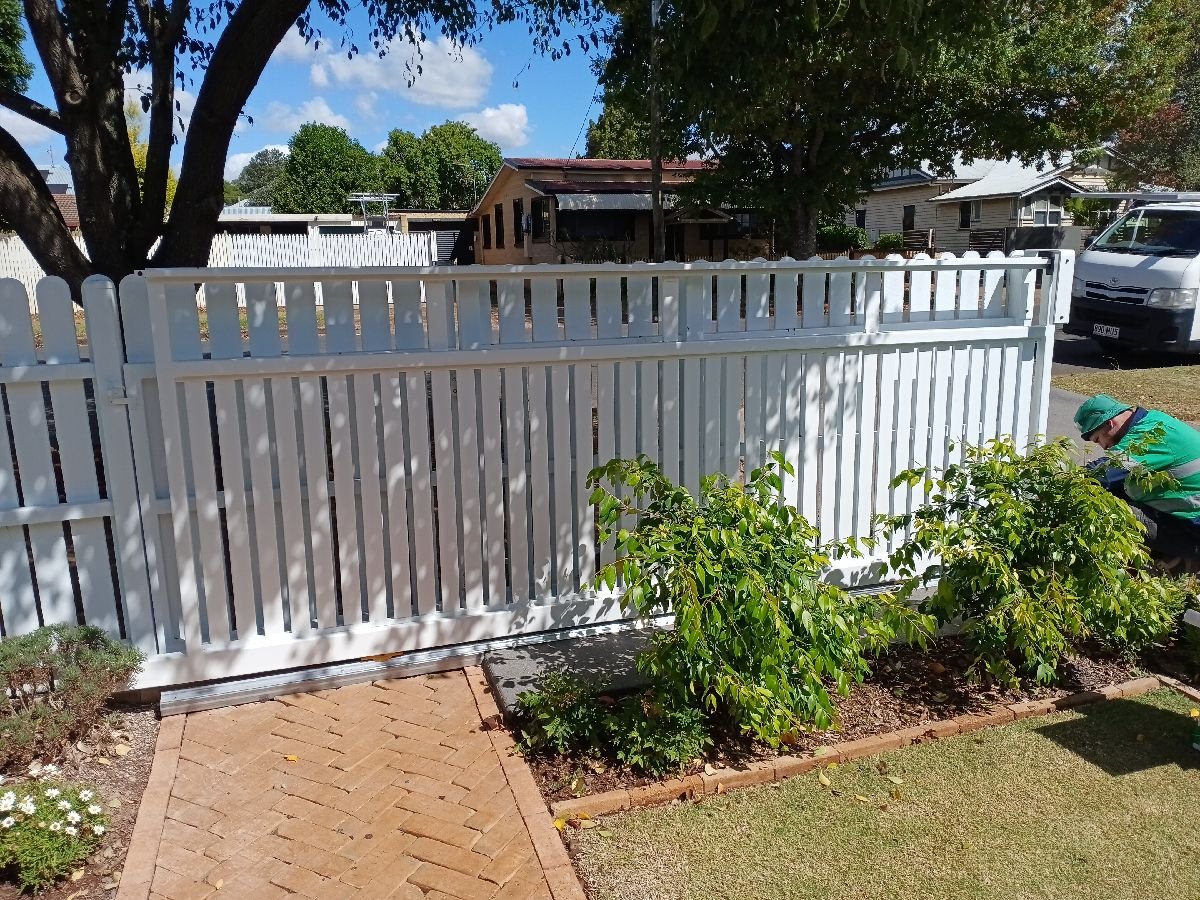 after White Powder-coated Aluminium Sliding Gate – Gate + Motor, Newtown