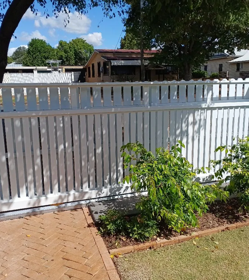 after White Powder-coated Aluminium Sliding Gate – Gate + Motor, Newtown