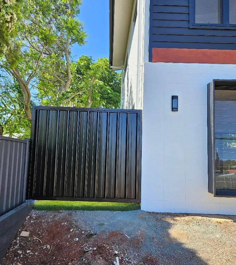 after Black Powder-coated Aluminium Swing Gate – Gate/Fencing, North Toowoomba