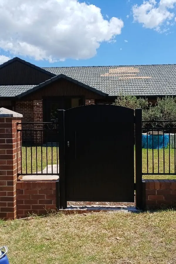 after Black Pro-Texture Black Swing Gate – Custom Arch-Top PA Gate, Middle Ridge