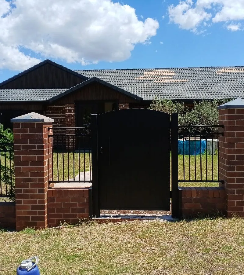 after Black Pro-Texture Black Swing Gate – Custom Arch-Top PA Gate, Middle Ridge