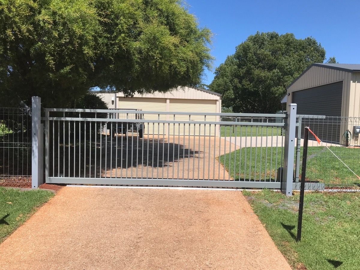 after Mocha Powder-coated Aluminium Sliding Gate – Slide Gate + Motor, Highfields
