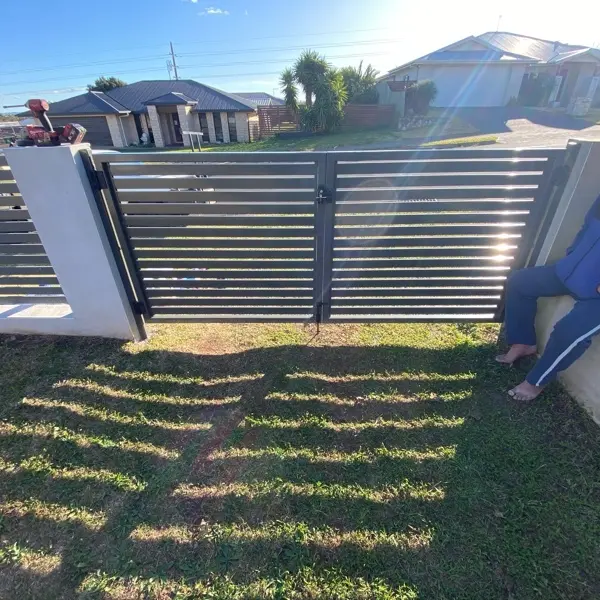 after Woodland Grey Powder-coated Aluminium Swing Gate – Slate Swing Gate DBL, Glenvale