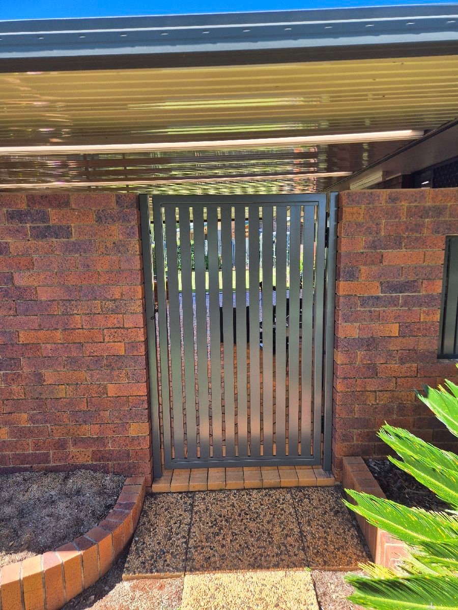 after Woodland Grey Powder-coated Aluminium Swing Gate – Manual Swing Gates, Rangeville
