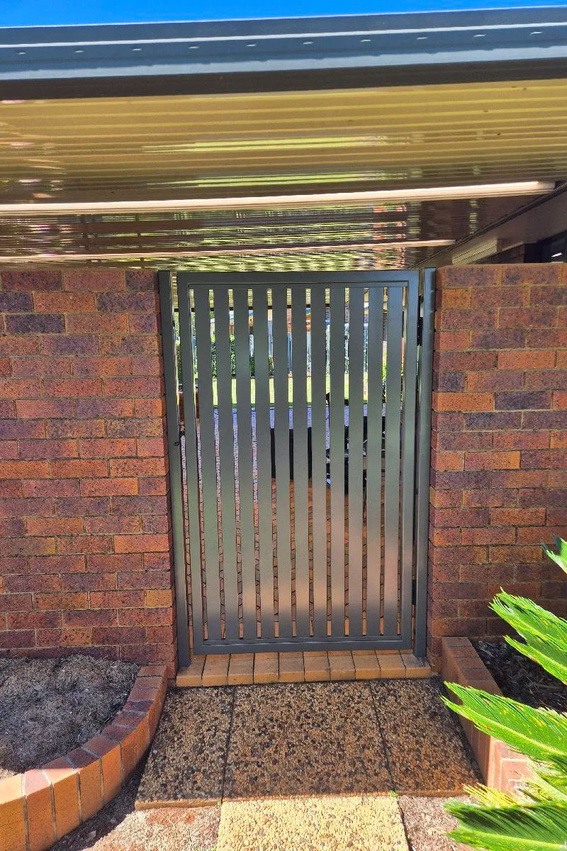 after Woodland Grey Powder-coated Aluminium Swing Gate – Manual Swing Gates, Rangeville
