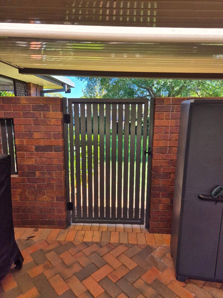 after Woodland Grey Powder-coated Aluminium Swing Gate – Manual Swing Gates, Rangeville