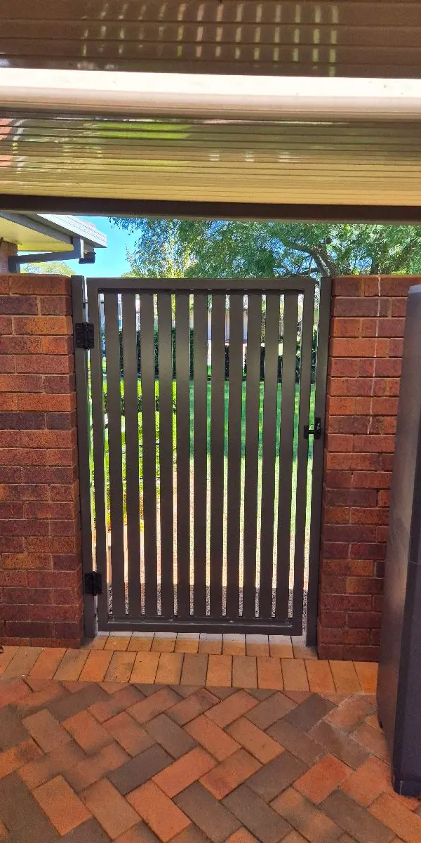 after Woodland Grey Powder-coated Aluminium Swing Gate – Manual Swing Gates, Rangeville