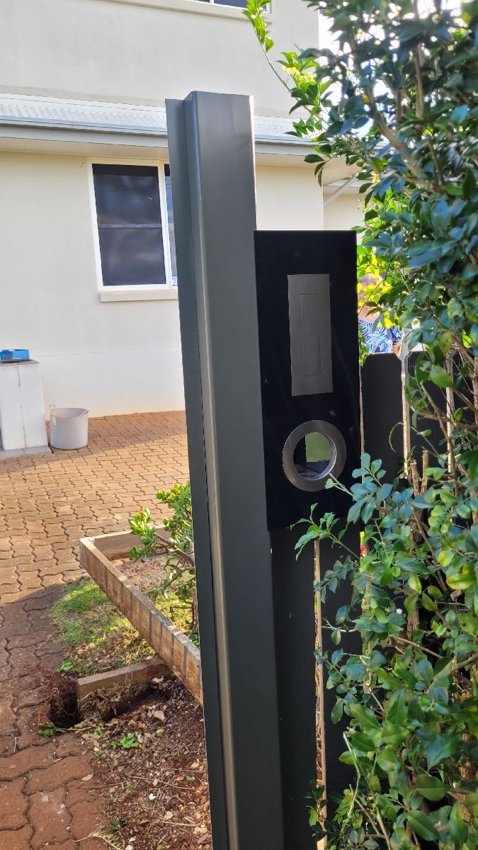 after Woodland Grey Powder-coated Aluminium Swing Gate – Gate Quote, Centenary Heights