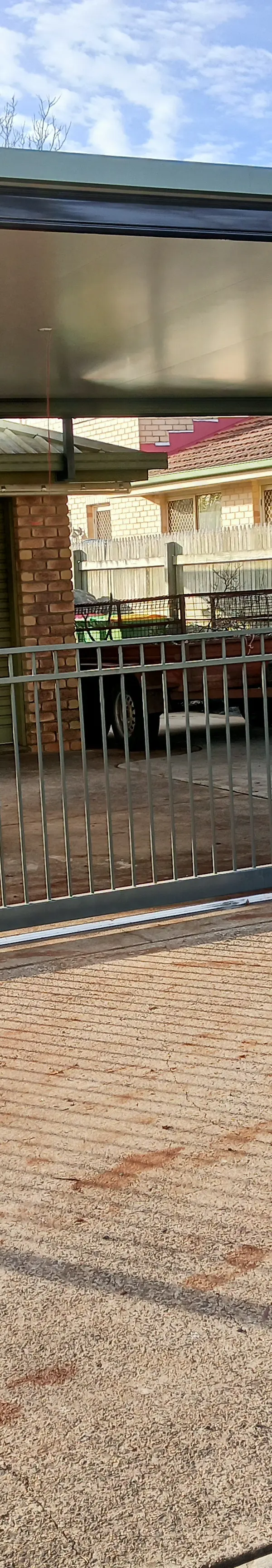 after Woodland Grey Powder-coated Aluminium Sliding Gate – GATE + MOTOR + INFILL, Darling Heights