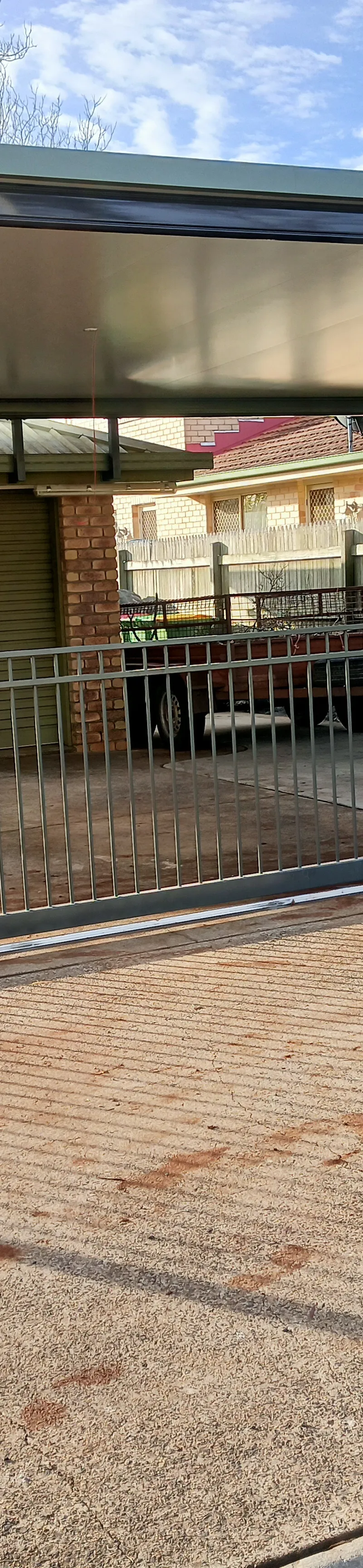 after Woodland Grey Powder-coated Aluminium Sliding Gate – GATE + MOTOR + INFILL, Darling Heights