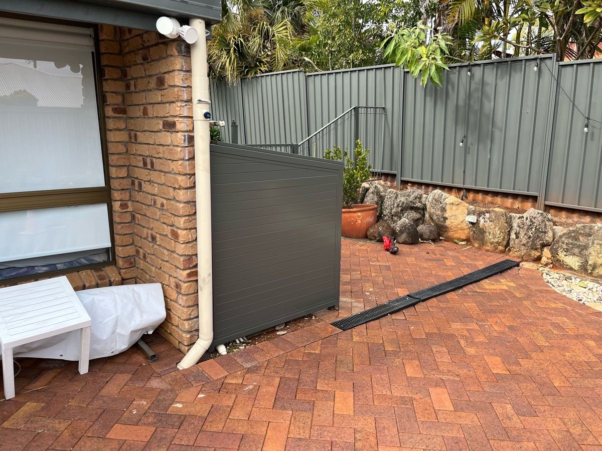 after Woodland Grey Powder-coated Aluminium Custom Door – Pool Pump Cover, Rangeville