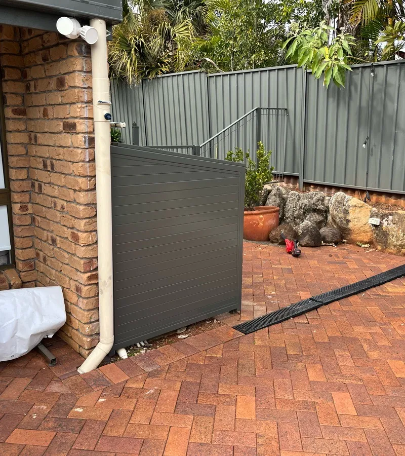 after Woodland Grey Powder-coated Aluminium Custom Door – Pool Pump Cover, Rangeville