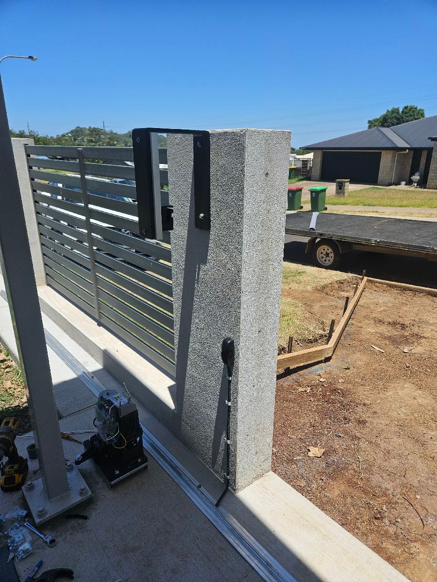 after Woodland Grey Powder-coated Aluminium Sliding Gate – Slide Gate + Motor, Glenvale