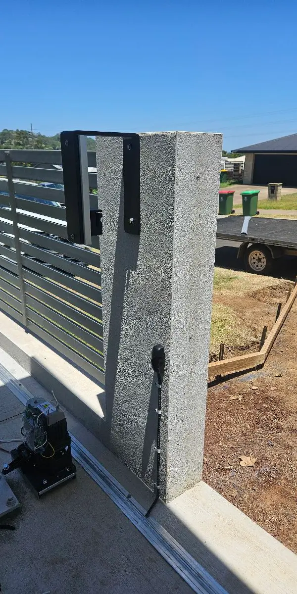 after Woodland Grey Powder-coated Aluminium Sliding Gate – Slide Gate + Motor, Glenvale