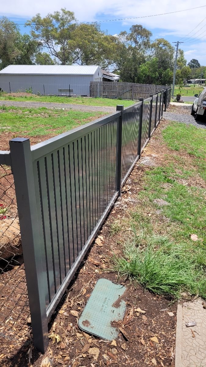after Woodland Grey Powder-coated Aluminium Sliding Gate – Gate + Motor + Fence, Kingsthorpe