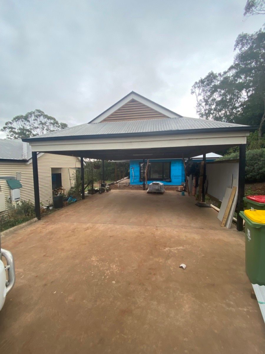 before Pro Texture Black Powder-coated Aluminium Swing Gate – PA Gate Fabrication, Blue Mountain Heights