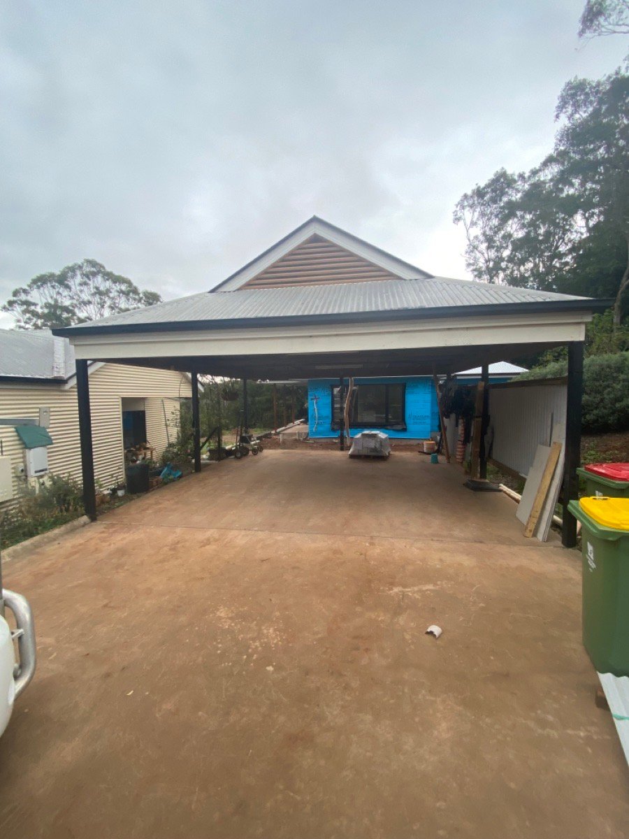 before Pro Texture Black Powder-coated Aluminium Swing Gate – PA Gate Fabrication, Blue Mountain Heights