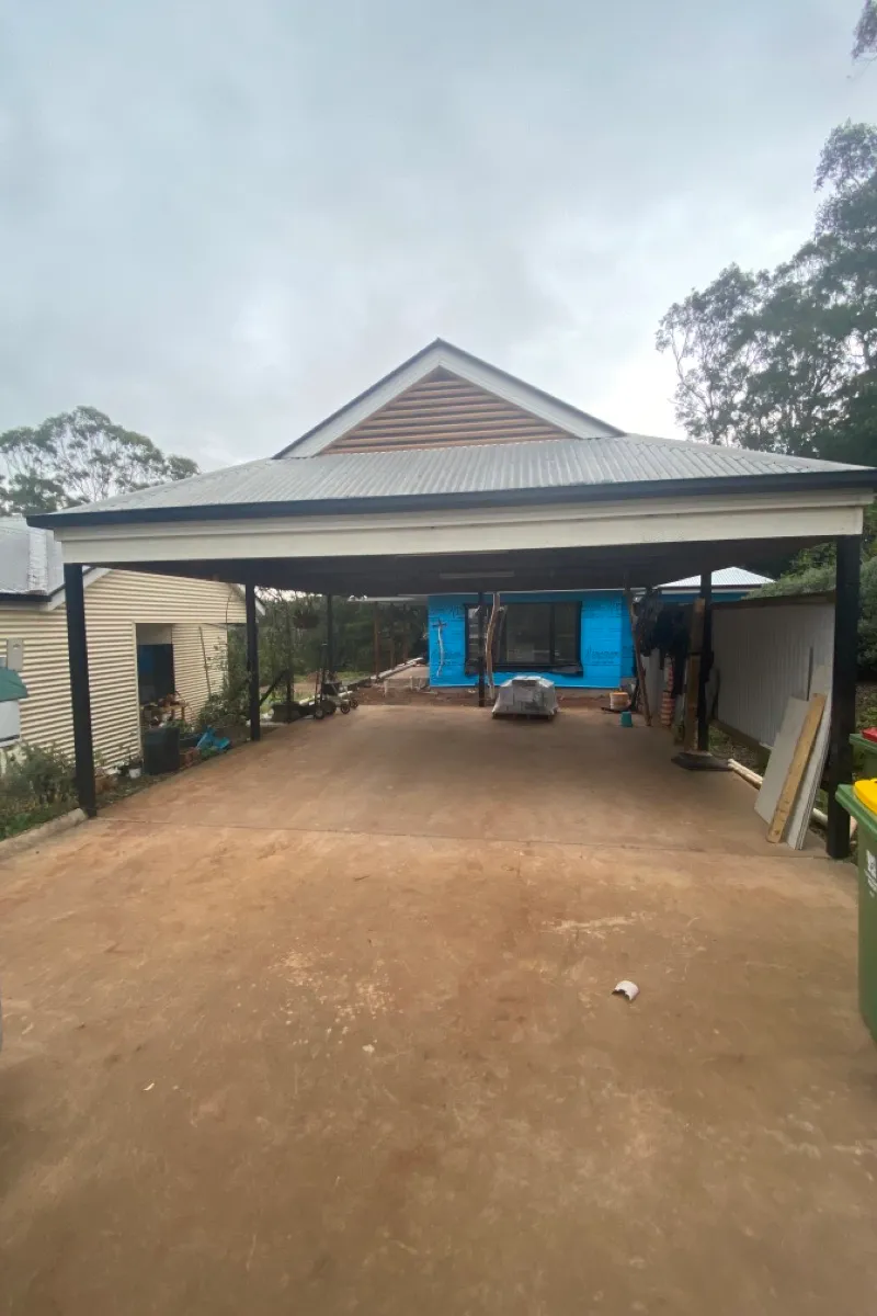before Pro Texture Black Powder-coated Aluminium Swing Gate – PA Gate Fabrication, Blue Mountain Heights