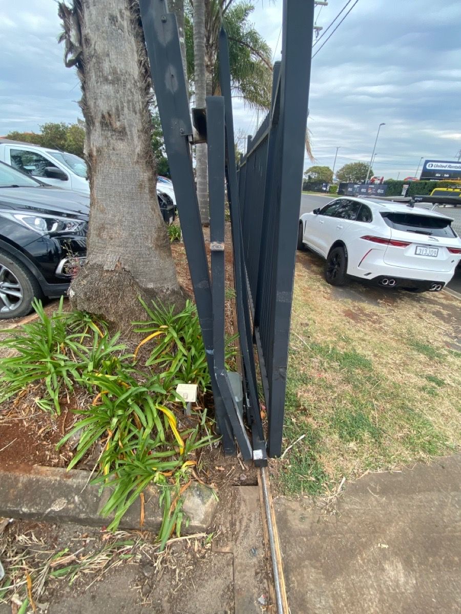 before Black Powder-coated Steel Sliding Gate – Gate Impact, Glenvale