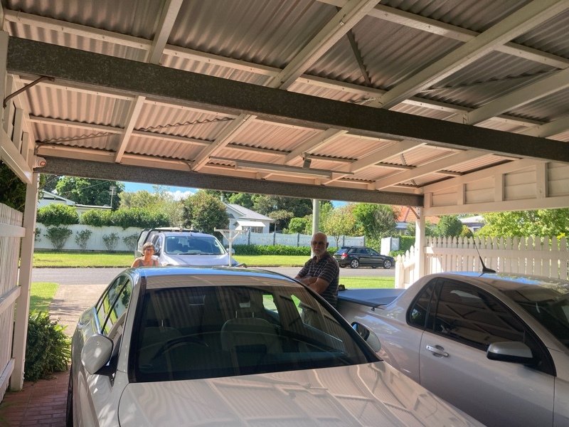 before Manex White Powder-coated Aluminium Custom Door – Aluminium Bar Grille Door, East Toowoomba