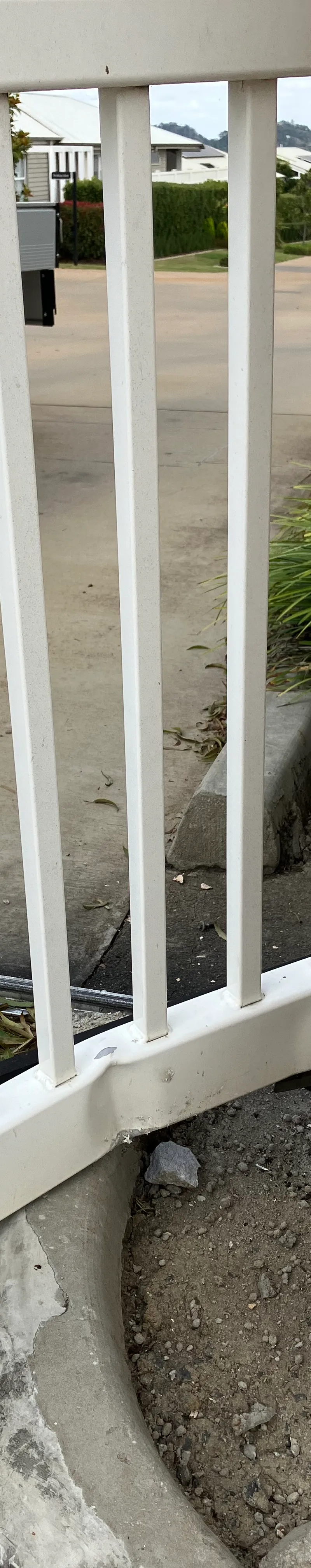 before White Powder-coated Aluminium Sliding Gate – Sliding Gate + Motor, Harristown