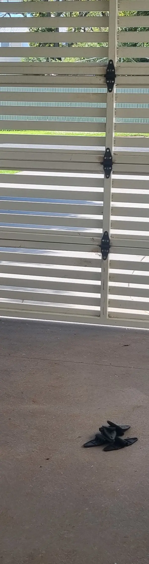 before Cream Powder-coated Aluminium Custom Door – Bar Grill Bottom panel replacement, East Toowoomba