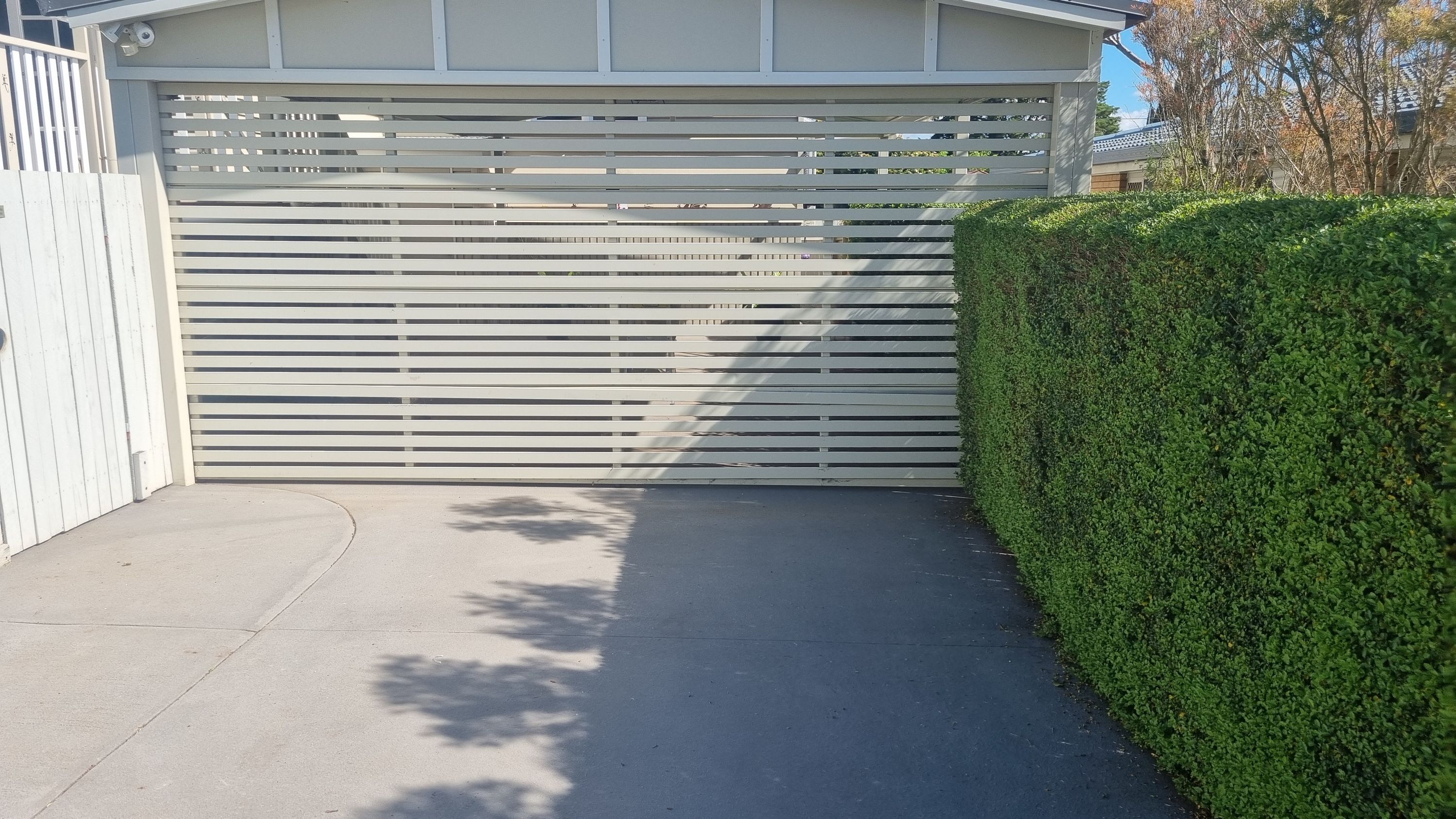 before Cream Powder-coated Aluminium Custom Door – Bar Grill Bottom panel replacement, East Toowoomba