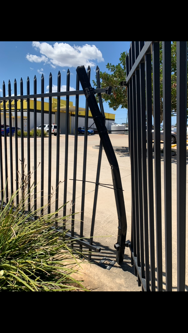 before Black Powder-coated Steel Commercial Door – Fence Panels, Torrington
