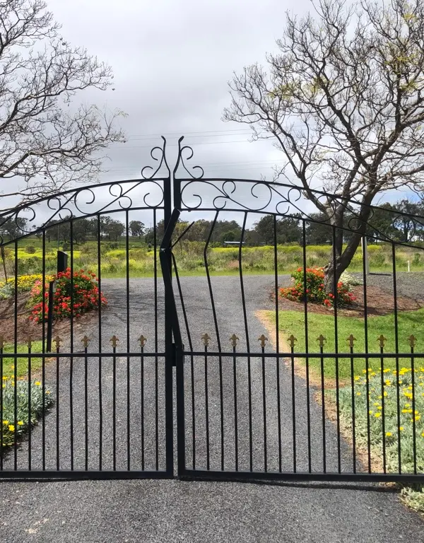 before Black Wrought Iron Swing Gate – Gate Repair, Vale View